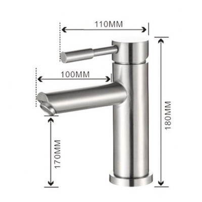 Vòi Rửa Mặt Thân Thấp nóng lạnh Inox 304 SUS304 GROVES GRV 304T