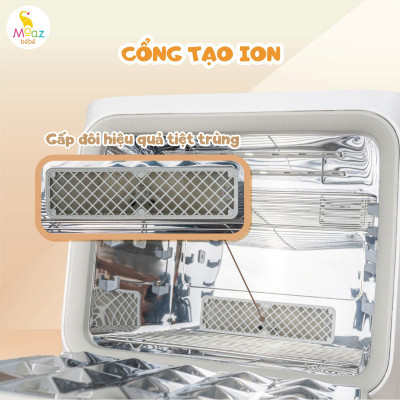 Máy tiệt trùng sấy khô UVC ION Moaz Bebe MB089, máy tiệt trùng khử mùi bình sữa cho bé - Hàng Chính Hãng