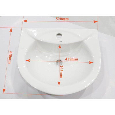 Chậu Lavabo sứ men Nano tuyết chân treo Eurolife EL-LVB01 (Trắng)