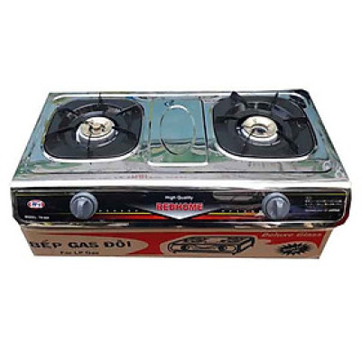 Bếp gas đôi Redhom TN-624 mặt inox, sen đồng, điếu bằng gang siêu bền - Hàng chính hãng