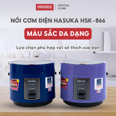 Nồi cơm điện HASSUKA HSK-866 dung tích 1.8L, công suất 700W- Lòng niêu dầy chống dính ceramic, chống xước siêu bền- Hàng chính hãng
