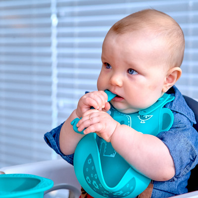 Bộ đồ dùng ăn dặm silicon Baby Marcus & Marcus, cho bé từ 6 tháng