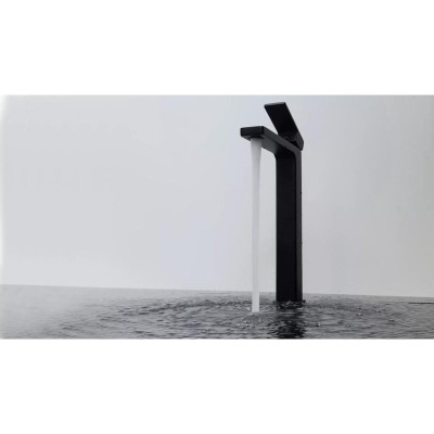 Vòi Lavabo cao 30cm, nóng lạnh thiết kế vuông, màu đen mạnh mẽ cho chậu rửa mặt Eurolife EL-HAVENT 04