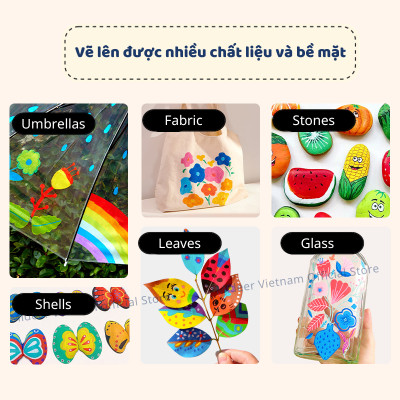 Bút đánh dấu màu dạ nước Mideer Acrylic Markers, Bút nhớ highlight cho bé 