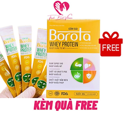 Cốm Sủi Tăng Cân BOROTA, Hỗ Trợ Ăn Ngon, Ngủ Ngon, Tăng Cường Sức Khoẻ, Hộp 20 gói