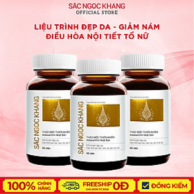 Combo 3 Viên Uống Sắc Ngọc Khang Vi tảo lục hỗ trợ giảm nám, tàn nhang, sạm da và giúp cân bằng nội tiết tố nữ [60 Viên/hộp]