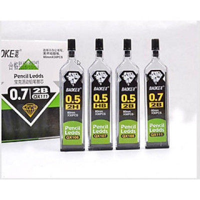 Set 5 hộp Ruột Bút Chì Kim 2B 0.5mm Baoke QX108 