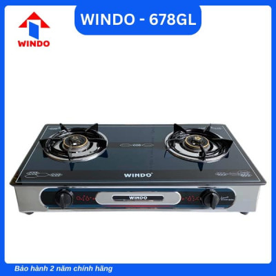 BẾP GAS ĐÔI MẶT KÍNH CAO CẤP WINDO - 678GL -Hàng Chính Hãng