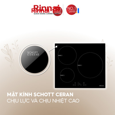 Bếp từ Rinnai RB-6103H-CB mặt kính Schott 7200W