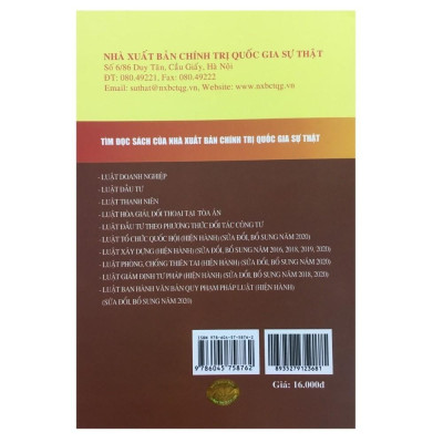 Sách - Luật Đê Điều (Hiện Hành) (Sửa Đổi, Bổ Sung Năm 2008, 2018, 2020) - NXB Chính Trị Quốc Gia