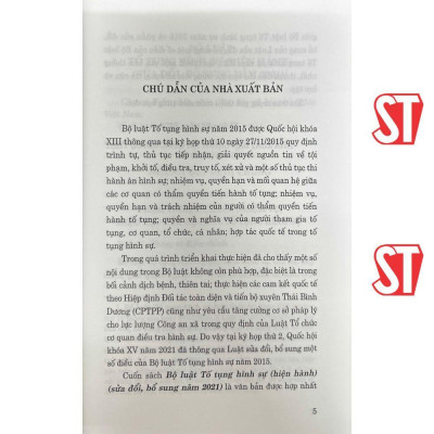 Sách - Bộ Luật Tố Tụng Hình Sự (Hiện Hành) (Sửa Đổi, Bổ Sung Năm 2021) - NXB Chính Trị Quốc Gia