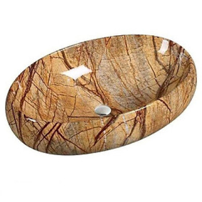 CHẬU RỬA MẶT, LAVABO CAO CẤP NHẬP KHẨU CHÍNH HÃNG GROVES 065CP (58x38x115 cm) đẹp, sang trọng men vân gỗ