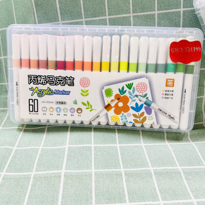 Bút Lông Màu Acrylic Marker 12/24/36/48/60 Màu Hàng Cao Cấp An Toàn Màu Sắc Tươi Sáng Vẽ Được Trên Nhiều Chất Liệu