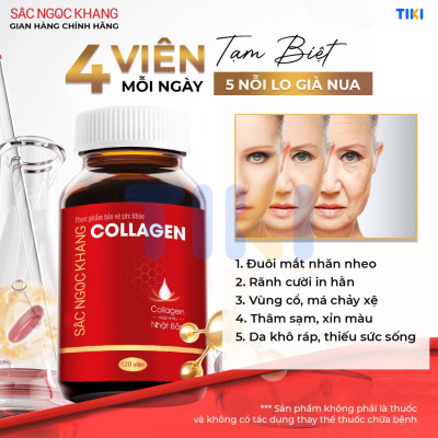 Combo dưỡng da và hỗ trợ giảm sạm, nám, tàn nhang: Collagen 60 viên và Sắc Ngọc Khang ++ 60 viên 