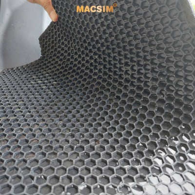 Thảm ô tô sd3 2 lớp dạng lưới lục giác Toyota fortuner 2017-2024 (màu ghi) bề mặt cao su siêu sạch - Macsim