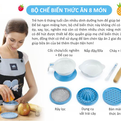 BỘ CHẾ BIẾN THỨC ĂN ĐA NĂNG CHO BÉ 8 MÓN KUKU - KU5450