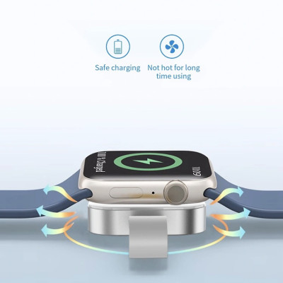 Sạc  đồng hồ không dây Wiwu Wireless Charger M16 Pro cho đồng hồ thông minh tương thích với series 8/ Ultra/7/6/5/4/3/2/1 (38mm, 40mm, 41mm, 44mm, 45mm) - Hàng chính hãng