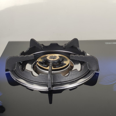 Bếp ga đôi kiếng cường lực Raiden RDB2280, đầu đốt đồng mũ nguyên khối lửa xanh, kiềng gang-Hàng chính hãng