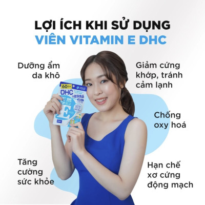 Viên uống bổ sung vitamin E DHC Nhật Bản 30 - 90 ngày giúp chống lão hoá, đẹp da