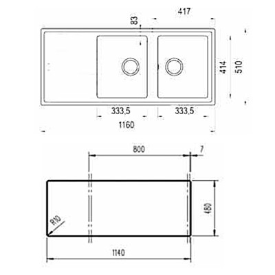 Chậu rửa bát đá TEKA STONE 80 B-TG 2B 1D BLACK - Hàng Chính Hãng
