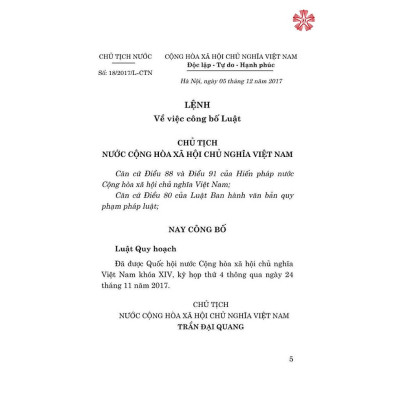 Sách - Luật Quy Hoạch (Hiện Hành) - NXB Chính Trị Quốc Gia