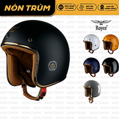 Mũ bảo hiểm xe máy 3/4 Royce XH15 nhỏ gọn size L XL phù hợp cho cả nam và nữ