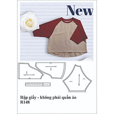 Rập giấy A0 mã R148 ( rập áo thun ragland cánh dơi)