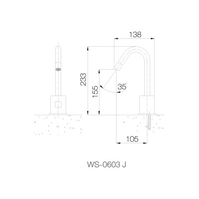 Vòi chậu cảm ứng lạnh - WS-0603J - INOX SUS 304