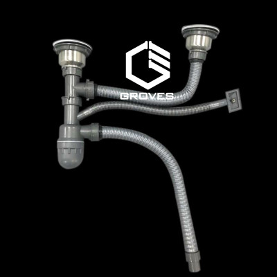 CHẬU RỬA BÁT, CHÉN INOX 2 HỐ CÂN GRBC7245C 