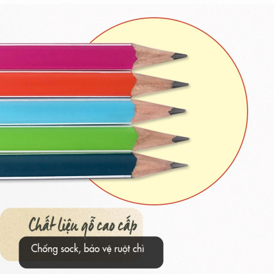 Bút chì gỗ STABILO Trio 369 2B thân tam giác sọc trắng - Cam