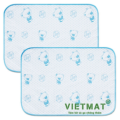 Combo 2 Tấm Lót Chống Thấm VIETMAT Màu Xanh (Size 50 x 70 cm)
