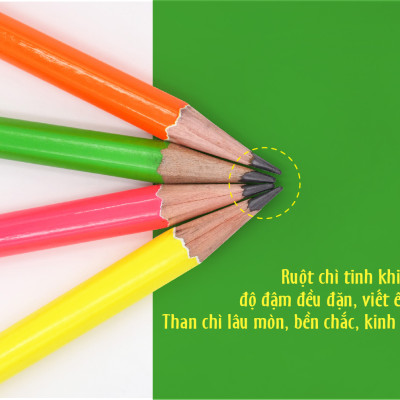 Bút chì gỗ STABILO Swano 4907 HB, có đầu tẩy - Xanh lá