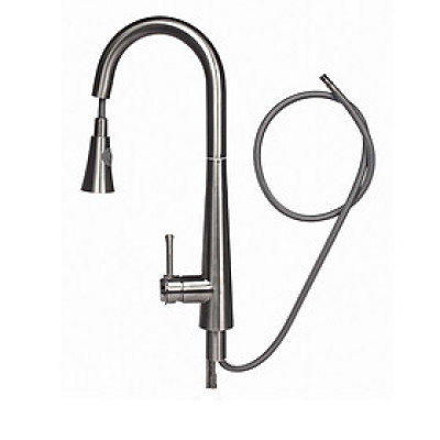 Vòi Rửa Bát Chén Rút Dây ABG Inox, Hai Chế Độ Xả Nóng- Lạnh, Rửa Chén Rút Dây, Nóng Lạnh, Kiểu Dáng Sang Trọng, Xoay 360 Độ, Tặng Kèm Hai Dây Cấp Nóng Lạnh - Hàng Chính Hãng