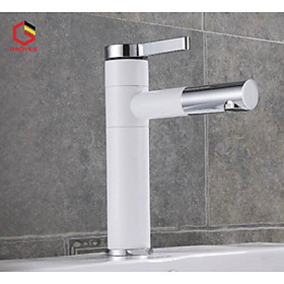Vòi rửa mặt, Lavabo đa năng nóng lạnh thân thấp trắng đầu xoay 360 độ GR 7011B (đẹp, sang trọng, lịch sự, quý phái, tinh tế)
