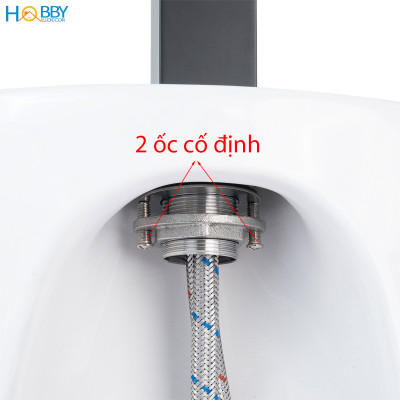 Vòi rửa mặt lavabo nóng lạnh inox 304 sơn đen Hobby Home Decor VRM5D