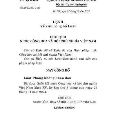 Luật Phòng không nhân dân năm 2024