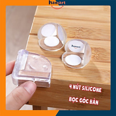 SET 2 Nút Silicone Bọc Cạnh Bàn Ghế Bịt Góc Chống Va Đập Bảo Vệ An Toàn Cho Bé Tròn & Vuông Keo Dán 3M
