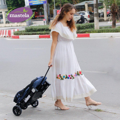 Xe đẩy gấp gọn cho bé Mastela HN-275 - Xe đẩy em bé sơ sinh cao cấp với tay kéo du lịch tiện lợi và khung aluminium siêu bền bảo hành 12 tháng
