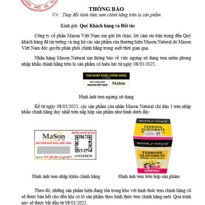 Viên vitamin và khoáng hữu cơ Mason Natural Daily Multiple Vitamins With Minerals 60 viên