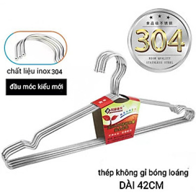 Combo Móc phơi quần áo inox 304 sáng bóng đẹp dài 42cm