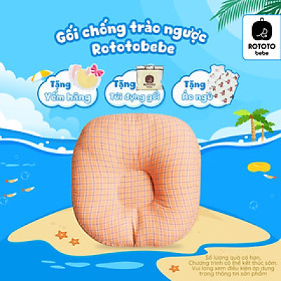 Gối chống trào ngược cho bé Rototo Bebe cao cấp nhập khẩu Hàn Quốc khắc phục tình trạng trào ngược dạ dày trẻ sơ sinh hiệu quả - Loại Cotton cao cấp mềm mại, thấm hút mồ hôi tốt 