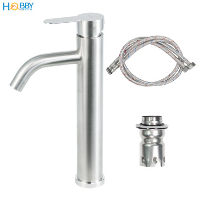 Vòi chậu lavabo nóng lạnh gắn bàn đá inox 304 mờ Hobby home decor VRM7
