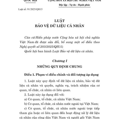 Luật bảo vệ dữ liệu cá nhân năm 2025