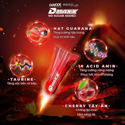 DMAXX thức uống bổ sung vitamin năng lượng không đường DAMODE 75 gói màu đỏ mỗi gói 2,2gr