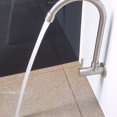 Vòi rửa chén lạnh âm tường Inox SUS 304 Eurolife EL-RC08 (Trắng vàng)