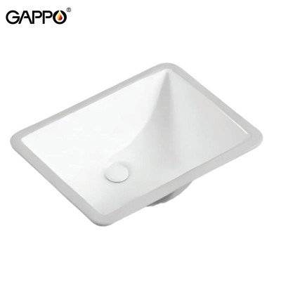 CHẬU LAVABO ÂM BÀN NHẬP KHẨU NGA GAPPO GT411 MEN TUYẾT HÌNH CHỮ NHẬT - HÀNG CHÍNH HÃNG