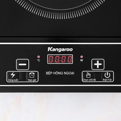 Bếp hồng ngoại đơn Kangaroo KG20IFP1, 2000W - Kính chịu lực - Hàng chính hãng