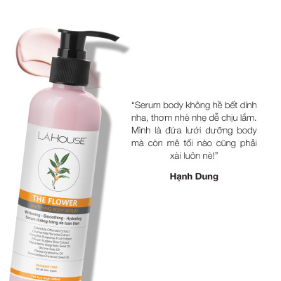 Serum dưỡng da trắng sáng mịn màng Lá House The Flower Whitening Body Serum 200ml