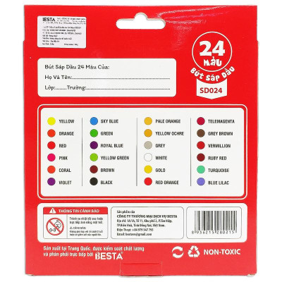 Hộp 24 Bút Màu Sáp Dầu - Besta SD024