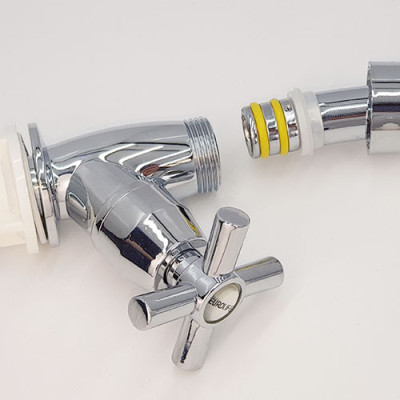 Vòi rửa chén lạnh nhựa ABS mạ Chrome Eurolife EL-VCN03 (Trắng bạc)